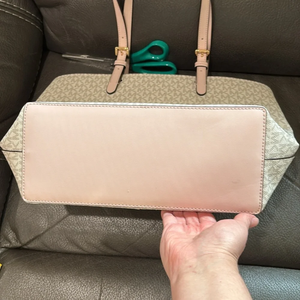 Michael kors signature multi blush medium double pocket tote